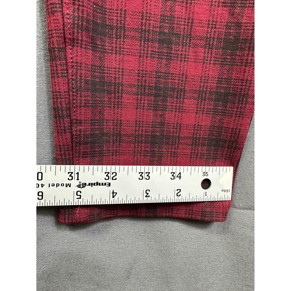 Liverpool Jeans Company Red Black Plaid Pull On Leggings Skinny Pant Women SZ 12 - Picture 9 of 15